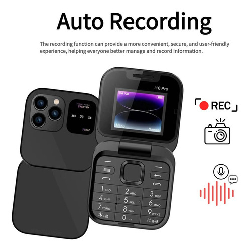 Ip16 Mini Teléfono Plegable 1.77 Pulgadas Dual Sim 2g