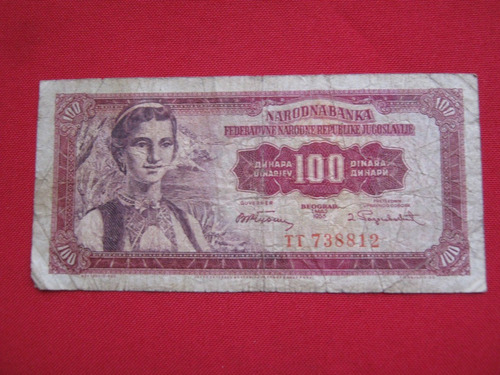 Yugoslavia 100 Dinares 1955