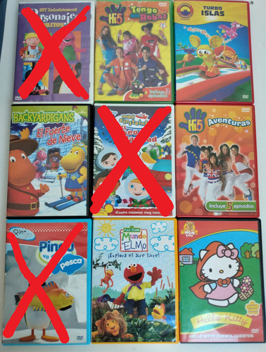 6 Dvds Infantil Seminuevo Originales Hi5 Kitty Backyard Elmo