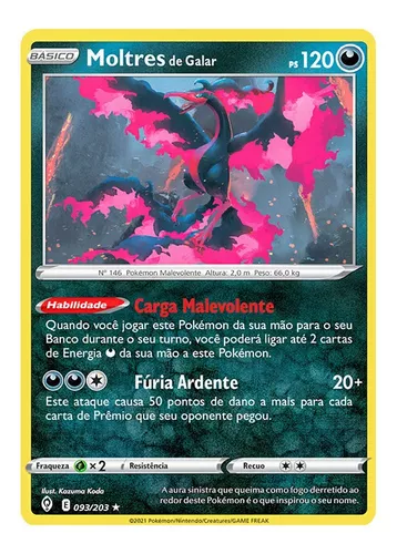 Carta Pokémon Lendário Zapdos De Galar - Céus Em Evolução