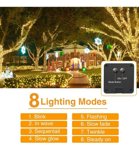Imagen 6 de 7 de Pack X2 Guirnalda 200 Led Alambre Hada Boda 20mts