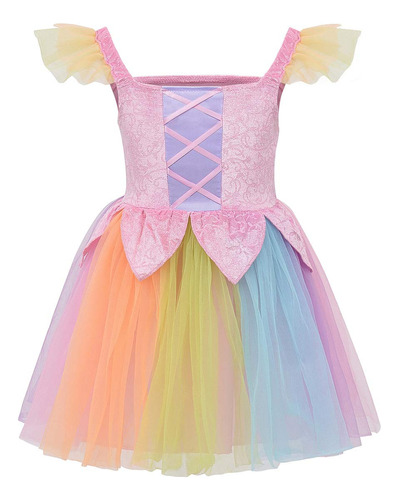 Djdlparty Pretty Rainbow Fairy Dress Para Ninas (3-5 Anos)