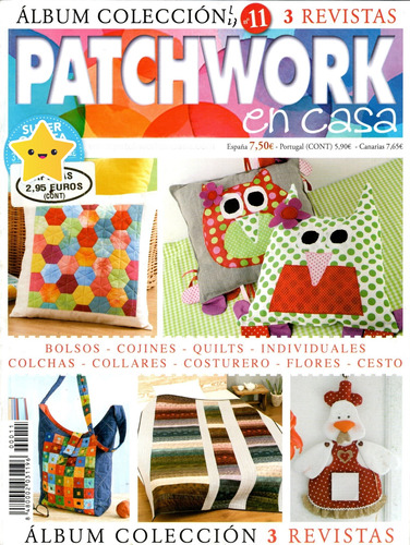  Revista Patchwork En Casa Encardenada Com 3 Volumes N° 11