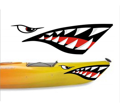 Calcomanías De Kayak De Canoa De Tiburón De 2 Piezas, De