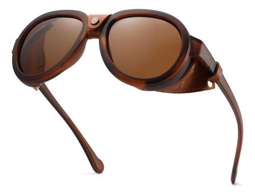 Macjero Gafas De Sol Polarizadas Retro Aviador Steampunk Con