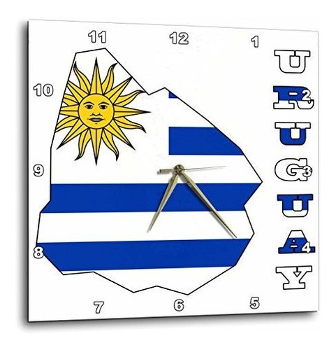 3drose Dpp 58712 2 Bandera De Uruguay En Mapa De Contorno Y 