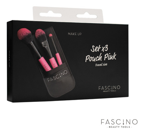 Imagen 7 de 8 de Set 3 Brochas Y Pinceles Make Up Crueltyfree+ Pouch Fascino