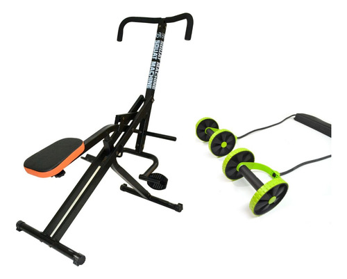 Ejercitador Abdominal Crunch + Rueda C/ Bandas Elásticas Gmp