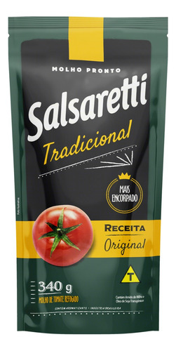 Molho de Tomate Tradicional Salsaretti sem glúten em sachê 340 g