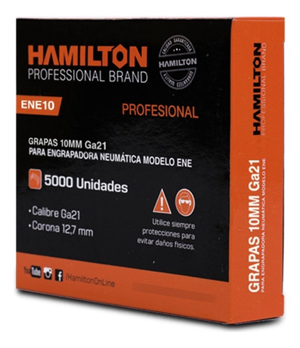 Grapas Calibre Ga21 X 10mm 12,7mm Engrapadora Hamilton Ene10