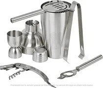 Comprar Set Coctelera Barman Tragos Bebidas Bartender Acero Inox
