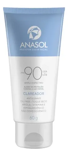Anasol Protetor Solar Facial 60g Clareador Fps 90 Hipoalergênico