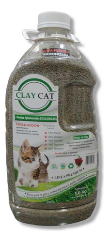 Clay Cat Piedras Sanitarias Aglomerante Neutraliza Gato 3,3k