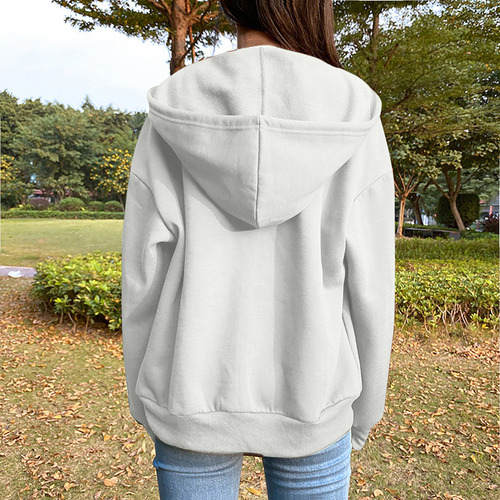 Sudadera De Felpa Con Capucha Lisa Para Mujer, Chamarra HoLG