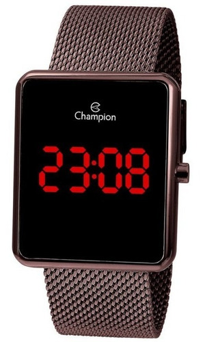 Relógio Champion Feminino Digital Marrom Quadrado Original