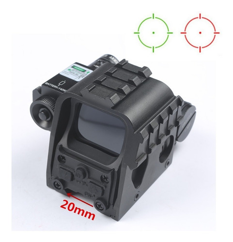 Imagen 4 de 10 de Mira Holografica Tactica Militar Punto Rojo Y Verde + Laser