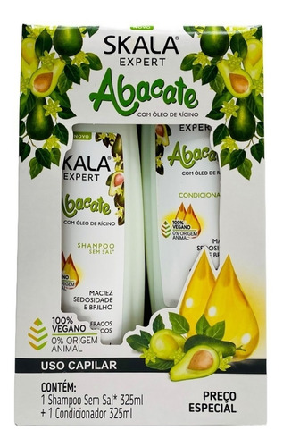 Kit Shampoo Y Acondicionador Skala Bomba De Abacate Vegano 