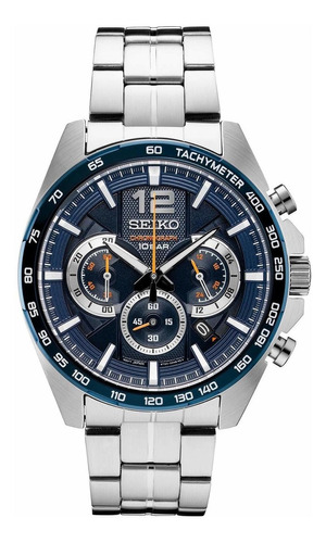 Seiko Mens Cuarzo Japones Correa De Acero Inoxidable Plata 0