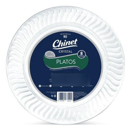 Platos No.10 Desechables Elegante - Chinet Cut Crystal 40 Pz