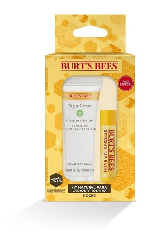 Kit Natural Para Labios Y Rostro Noche Burt's Bees