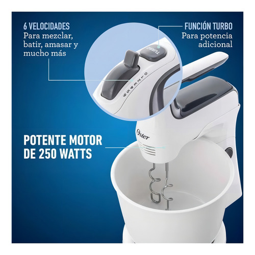 Batidora De Mano/pedestal Oster Fpsths3610 Blanco