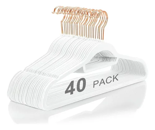comprar Ganchos Para Ropa Terciopelo Blanco, Perchas Ropa Delgadas