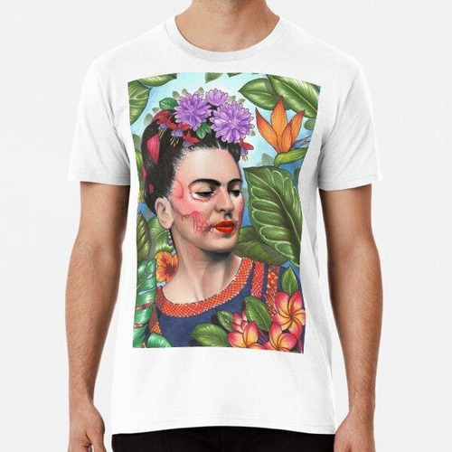 Remera Frida Kahlo Inspiró Arte Tropical Algodon Premium