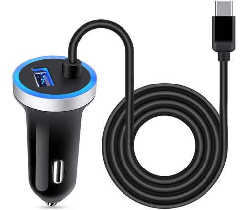 Cargador De Coche Usb C 3 4a Carga Rapida Cable C Tipo ...