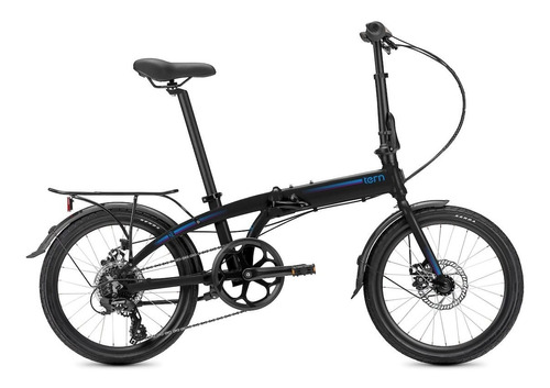 Bicicleta Plegable Tern B8 Con Guardabarros + Parrilla Azul