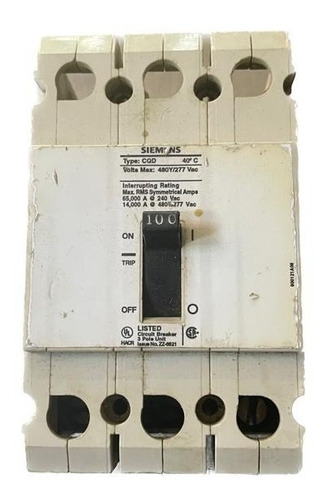 Interruptor Termomagnetico 3 X 100 Amp Siemens