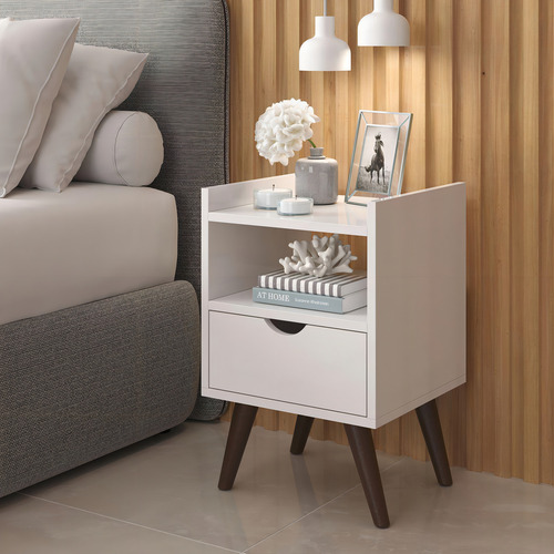 Mesa De Cabeceira Quarto Retrô Inova BR Móveis