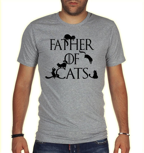 Remera De Hombre Padre Father Of Cats Mascota Gato Gata Game