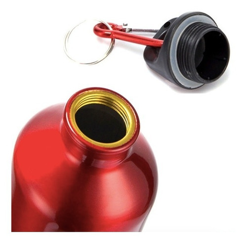 Imagen 5 de 6 de Botella Agua Deportes Aluminio Tapa Rosca 750ml Gancho