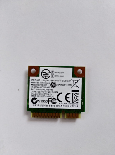 Placa De Red Wifi Qualcomm Atheros Qcwb335 Bgh / Asus (Usado)