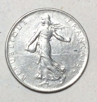 1960  1 Franco Francia Moneda 5 Republica A U La Semeuse V1