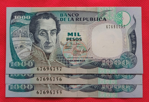 3 Billetes De 1000 Pesos. 1.995