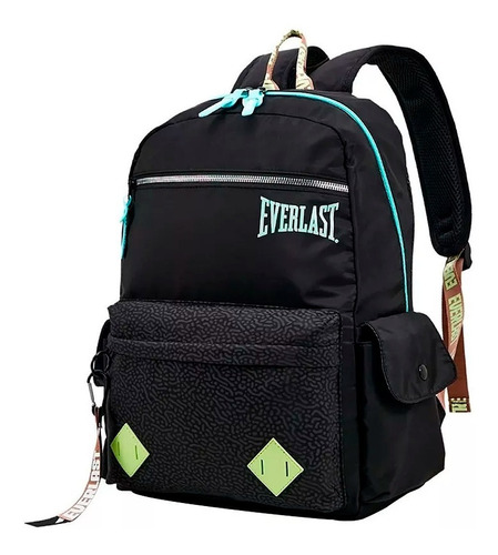 Mochila Everlast Porta Notebook Universitaria Escolar Negra