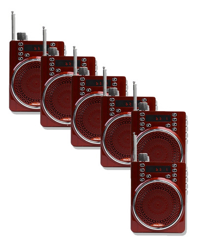 Bocina Mini Bluetooth Portátil Rojo Con Micrófono Paquete 6
