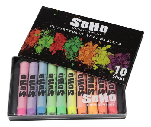 Soho Urban Artist Juego 10 Color Pastel Suave Fluorescente