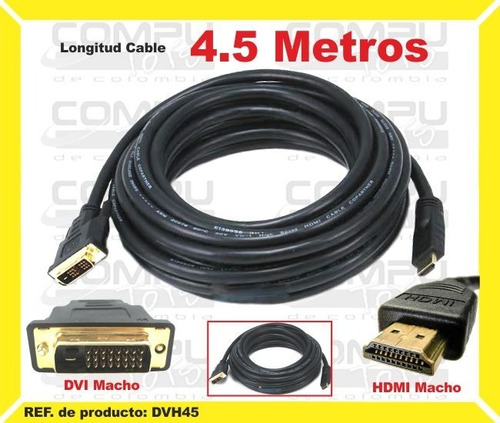 Cable Dvi A Hd (machos) 4,5 M Ref: Dvh45 Computoys Sas