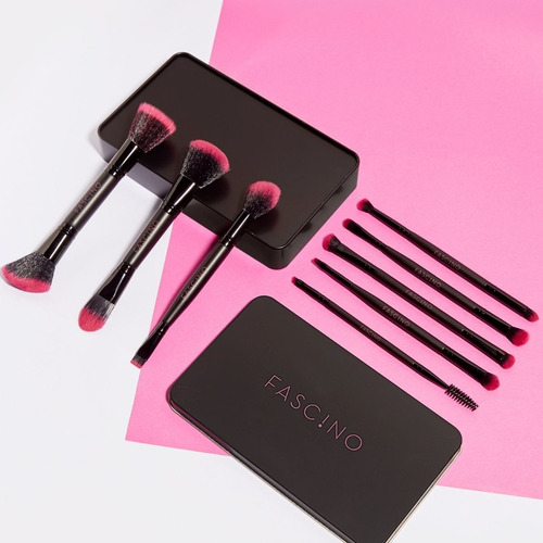 Set 8 Brochas Y Pinceles Make Up Doble Función Fascino