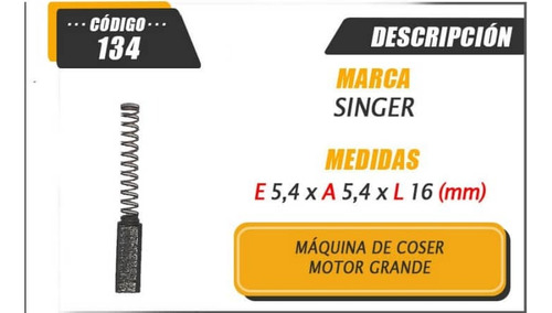 Carbones Maquina De Coser Motor Grande Singer 750 Bs X Par