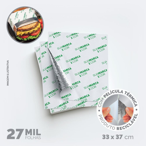 Papel Térmico Duofresh Personalizado 1 Cor 33x37 Com 27000