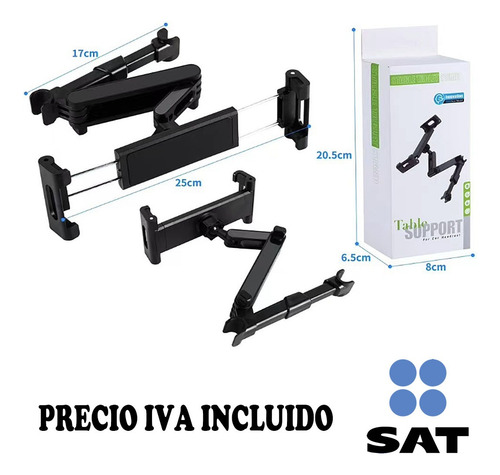 1 Soporte Tablet Coche Auto Base Para iPad Celular Ajustable