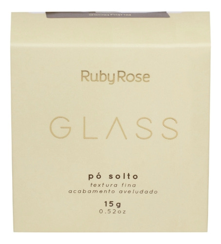 Base de maquiagem em pó Ruby Rose Glass Pó Facial Translúcido Solto tom cor - 15mL 15g