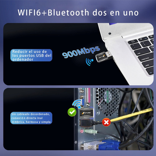 Tarjeta De Red Sin Unidad Wifi6 + Bluetoo 5.4 2 En 1