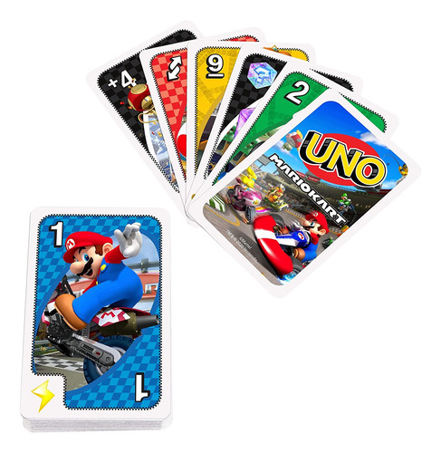 Jogo De Cartas Uno Mario Kart +7 Anos Com Itens E Cartas