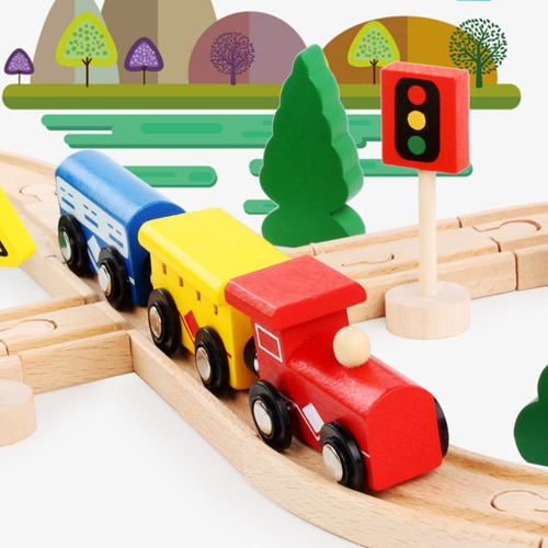 Juguete Multifunción Para Tren, Coche De Madera, Montaje Col