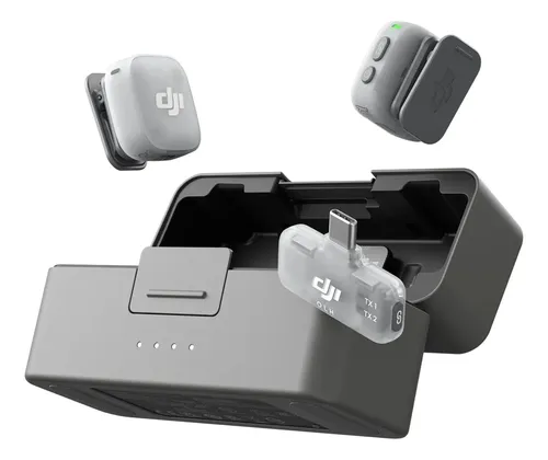 DJI Mic Mini 2 (2 TX + 1 RX mobile + estojo de carregamento), microfone sem fio para iPhone 17/16/15, Android, tablet e 