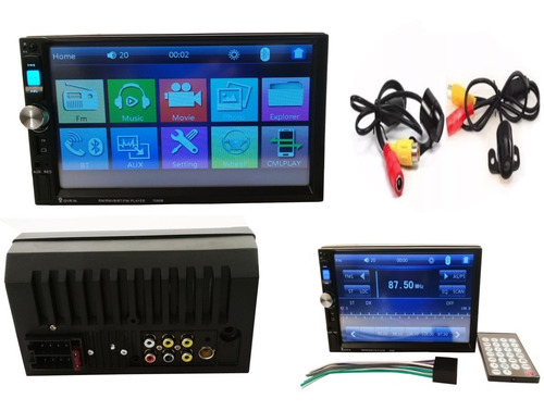  Radio Auto Doble Din Touch 7 Control Remoto+camara Retroces